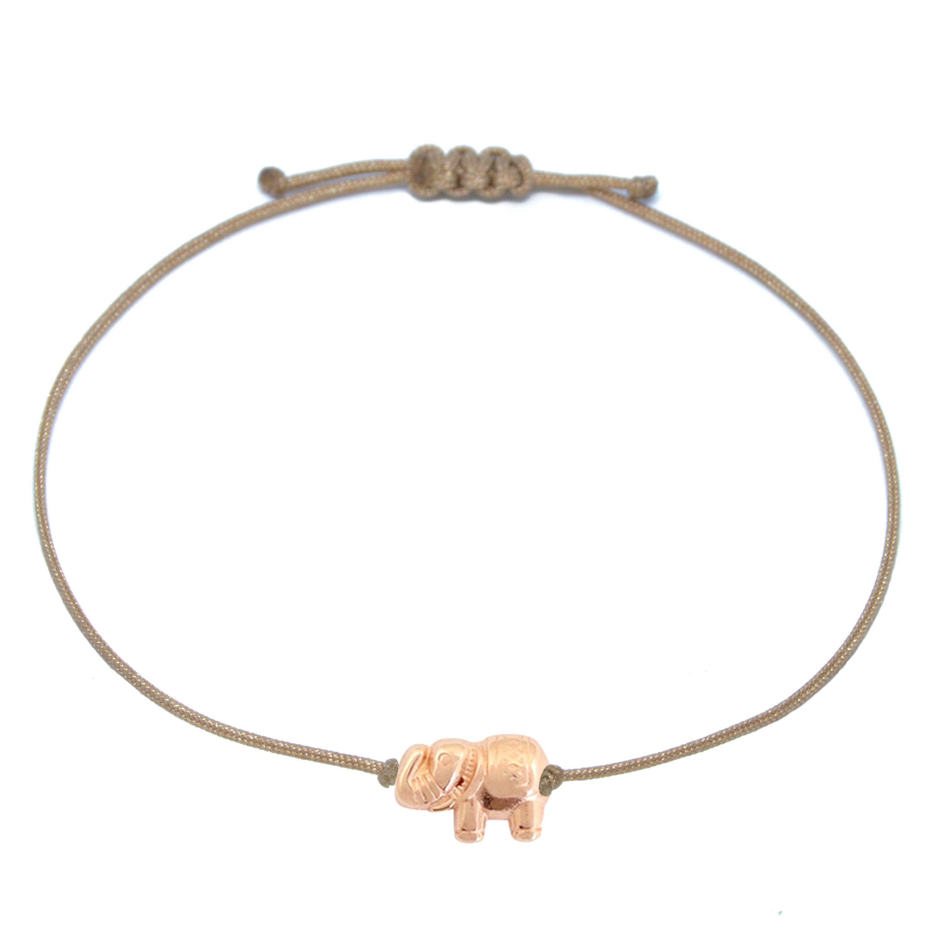 Armband Elefant Rosegold - Braun
