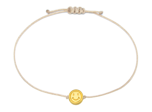 Smiley Armband Gold - Beige