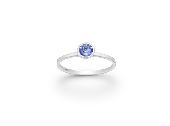 Ring mit Swarovski Steinchen Silber - Sky Blue