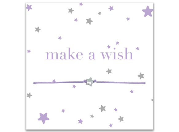 "make a wish"-Karte mit Stern Armband als Geschenk