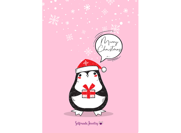 Weihnachtskarte mit Pinguin