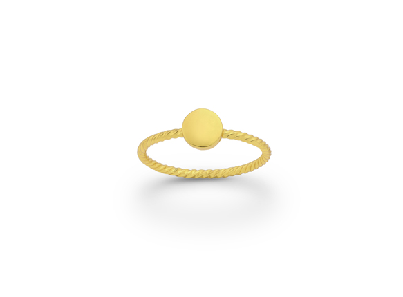 Gedrehter Ring Gold mit Kreis
